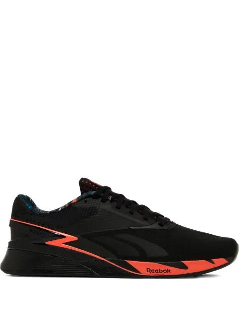 Nano X3 "Black/Orange" sneakers by REEBOK