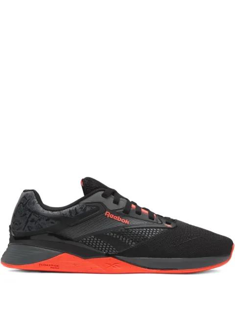 Nano X4 "Black/Orange" sneakers by REEBOK