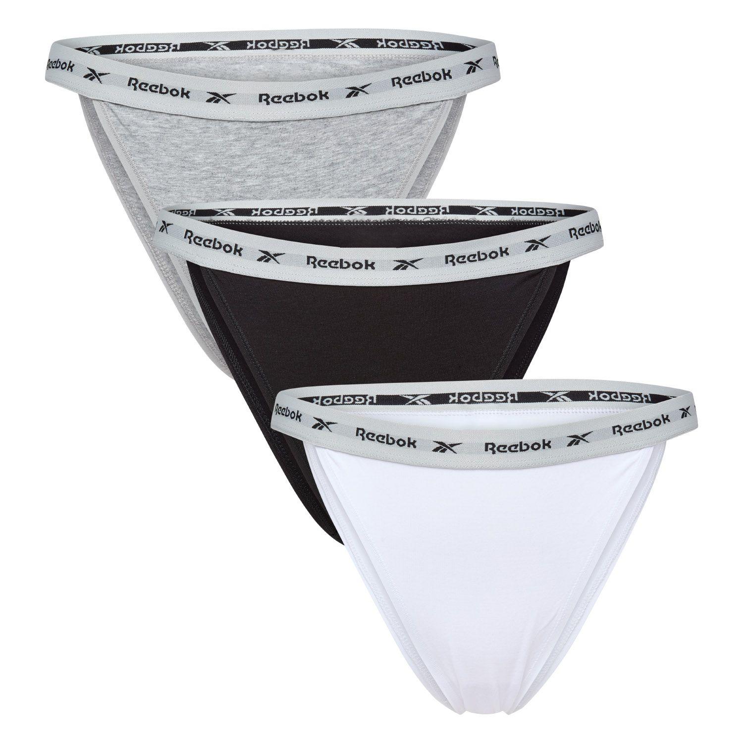 Womens 3 Pack Tanga Briefs Kathy Black White Grey by REEBOK