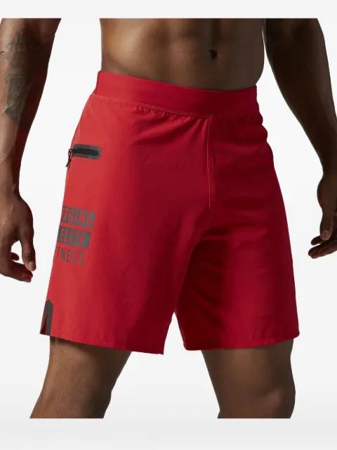 graphic-print zip track shorts by REEBOK