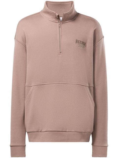 logo-embroidered quarter-zip sweatshirt by REEBOK