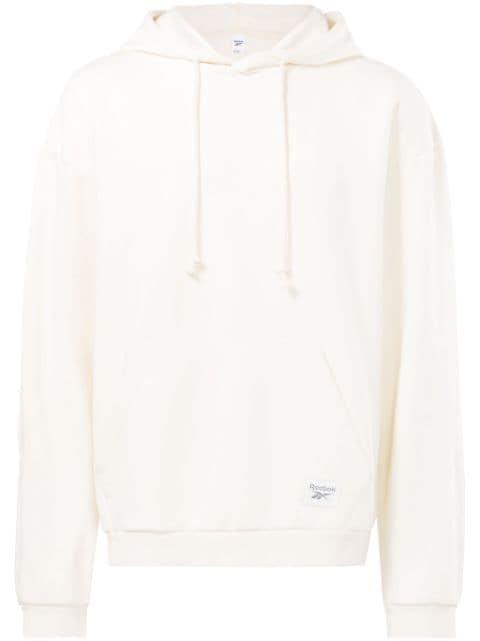 logo-patch pouch-pocket hoodie by REEBOK