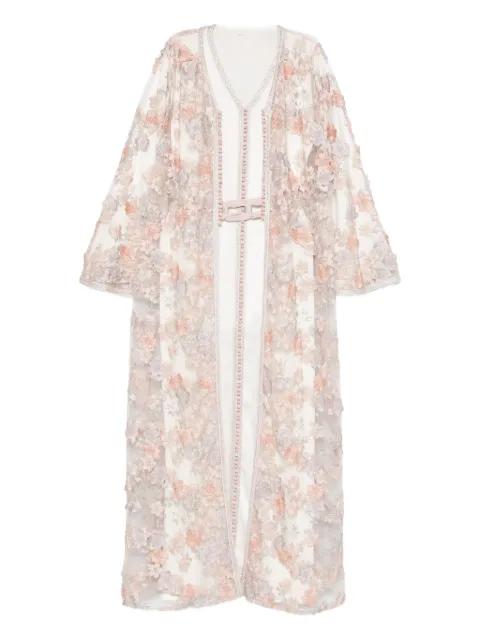 floral embroidered maxi kaftan by REEM AL DHAHERI