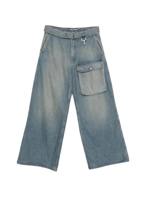 patch-pocket belted trousers by REESE COOPER
