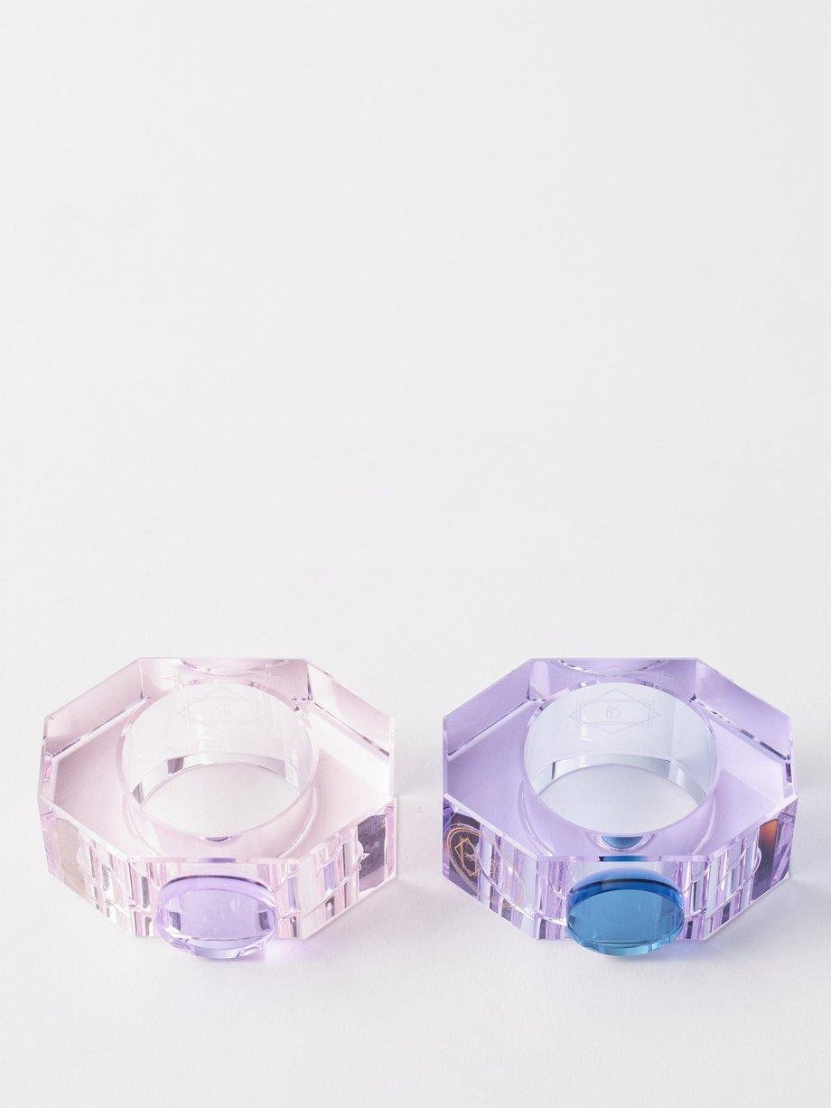 Set of two Shelby crystal napkin rings by REFLECTIONS COPENHAGEN