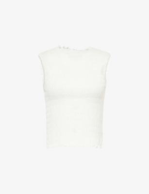 Adri Shirred Stretch-Woven Top by REFORMATION