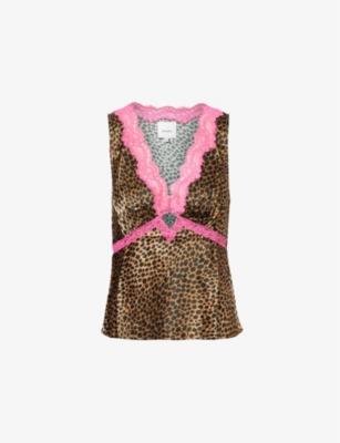 Aliceyn leopard-print silk top by REFORMATION