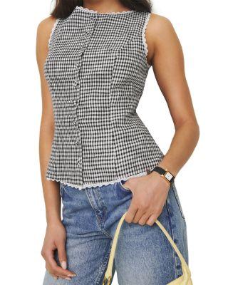 Amela Linen Top by REFORMATION