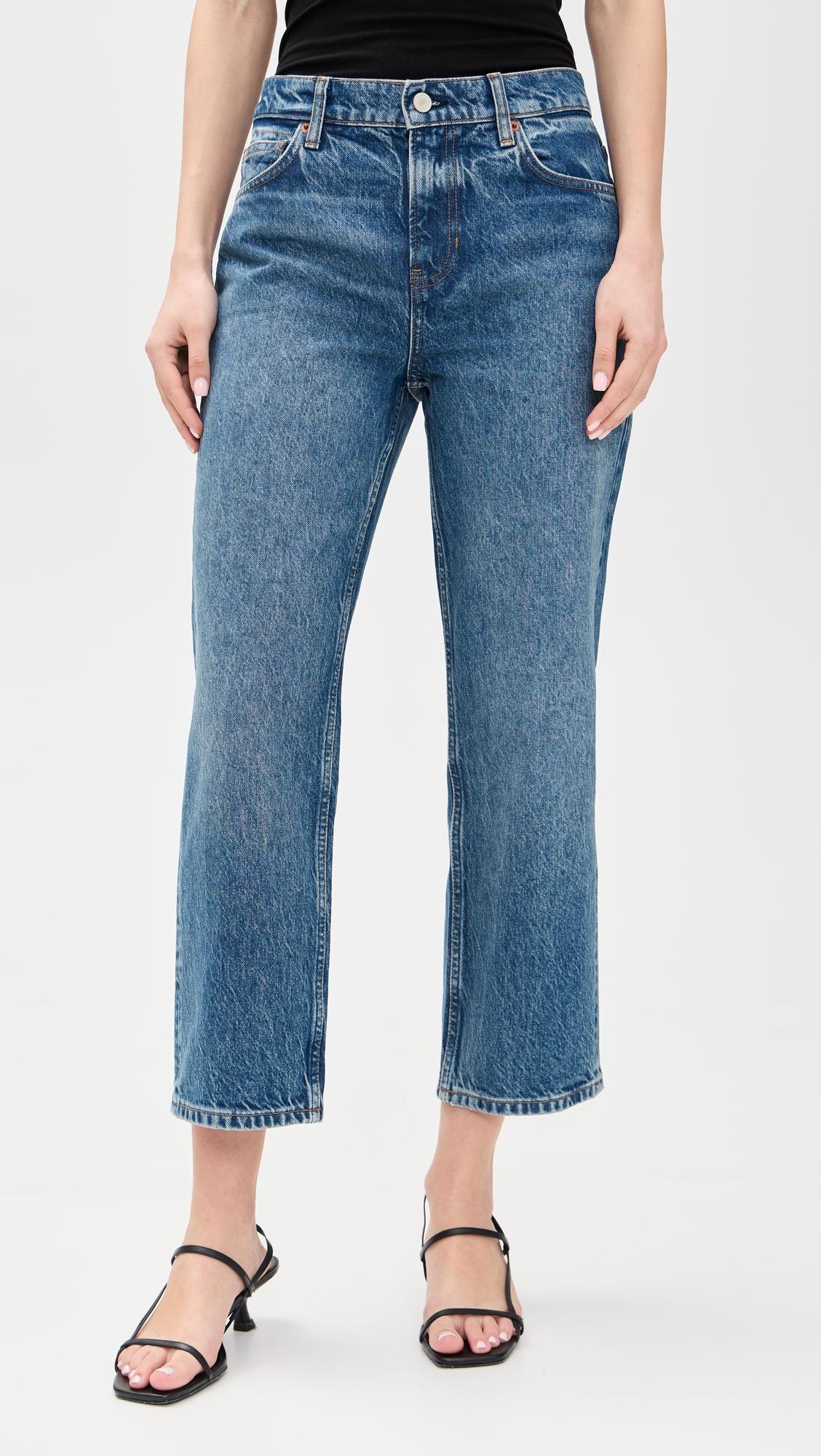 Arleth Mid Rise Straight Leg Cropped Jeans by REFORMATION Arleth Mid Rise Straight Leg Cropped Jeans by REFORMATION