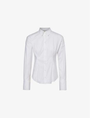 Becker pleated stretch-organic-cotton shirt by REFORMATION