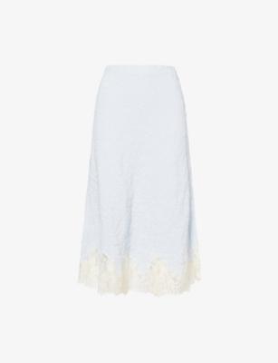 Carolina Lace-Trim Woven Midi Skirt by REFORMATION