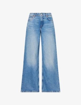 Cary Low-Rise Slouchy Wide-Leg Denim Jeans by REFORMATION Cary Low-Rise Slouchy Wide-Leg Denim Jeans by REFORMATION