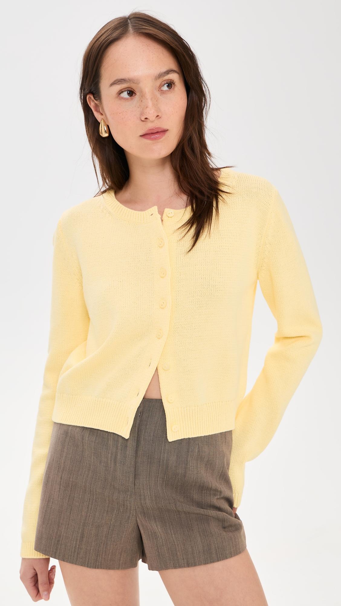 Clara Cotton Crew Cardigan by REFORMATION