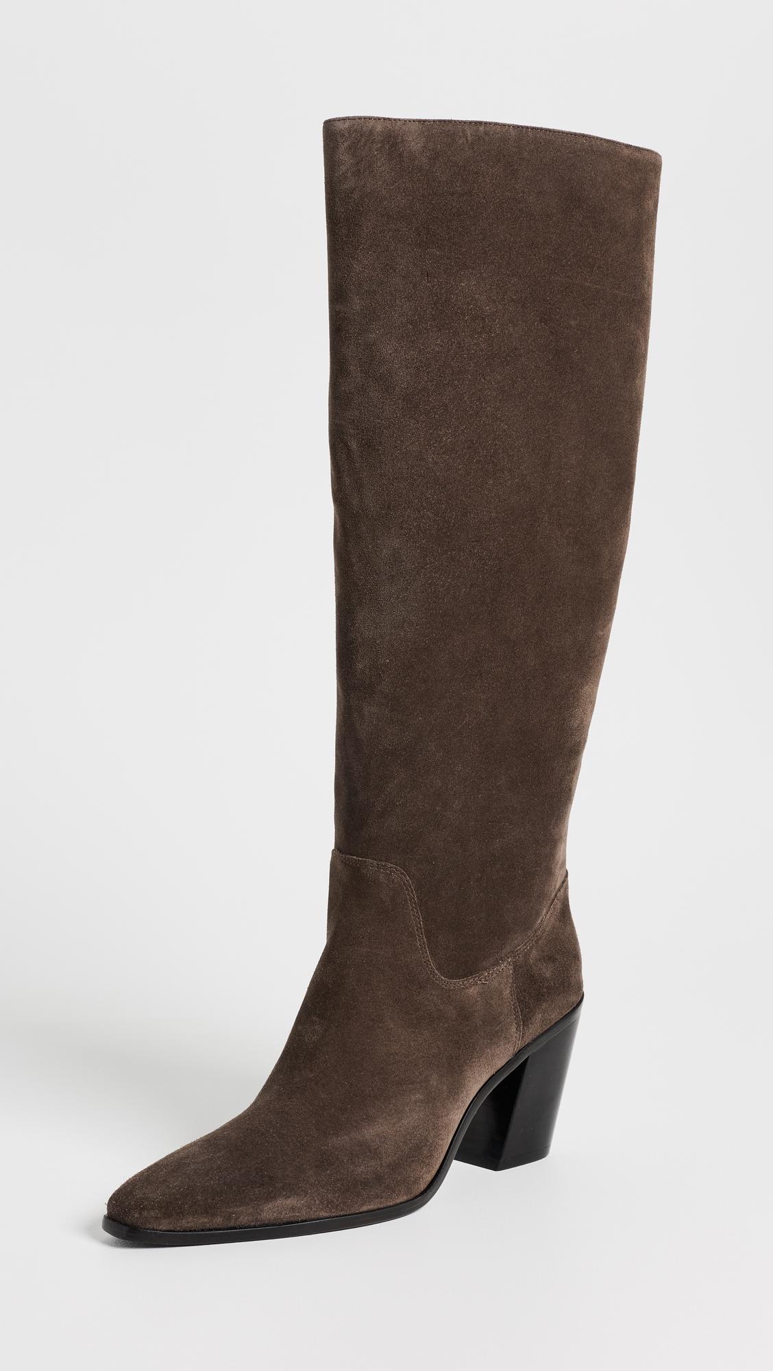 Dominique High Knee Suede Boots by REFORMATION