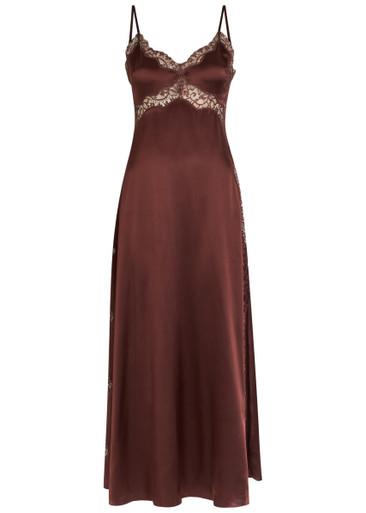 Ericka lace-trim silk midi slip dress by REFORMATION