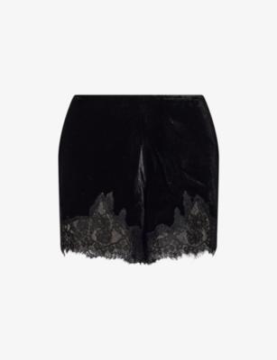 Fern Lace-Trim Velvet Shorts by REFORMATION
