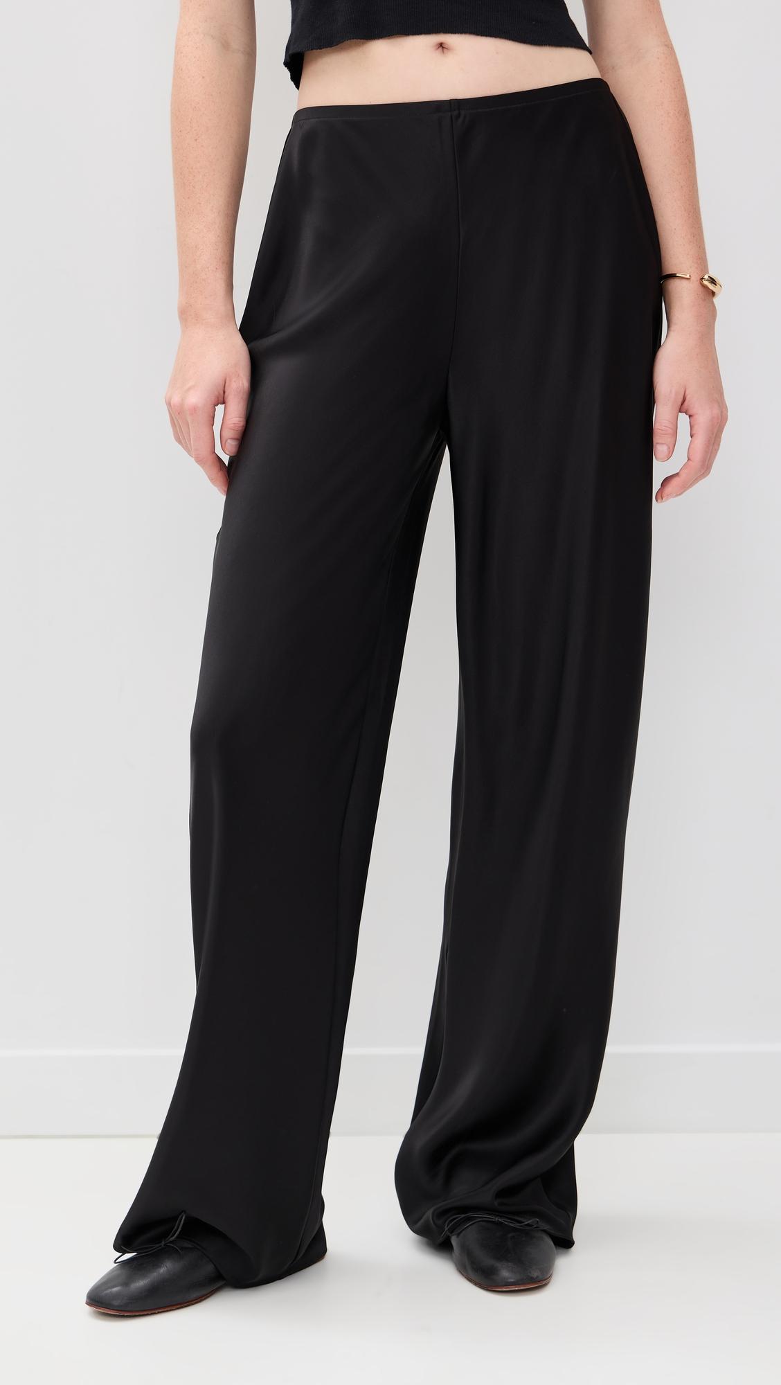 Gale Satin Mid Rise Bias Pants by REFORMATION