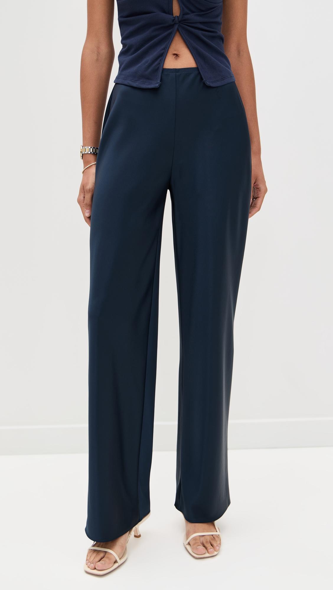 Gale Satin Mid Rise Bias Pants by REFORMATION