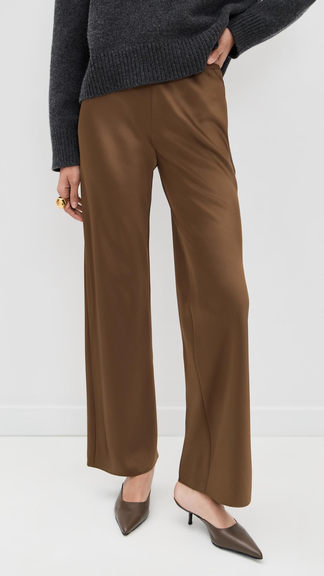 Gale Satin Mid Rise Bias Pants by REFORMATION