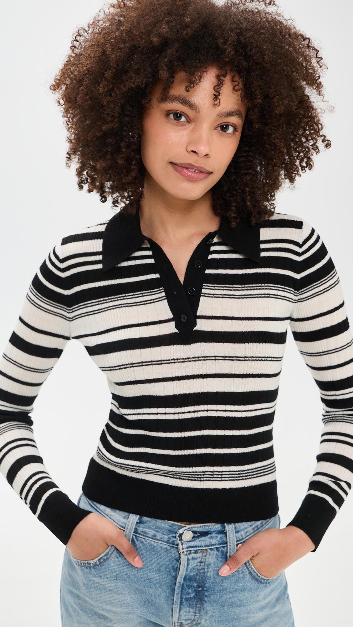 Hermia Merino Wool Polo Top by REFORMATION