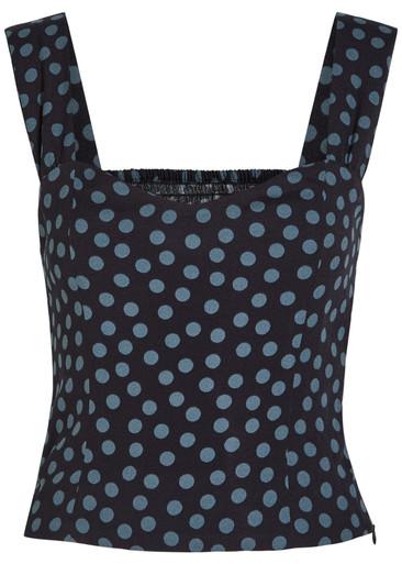 Hester polka dot crepe top by REFORMATION