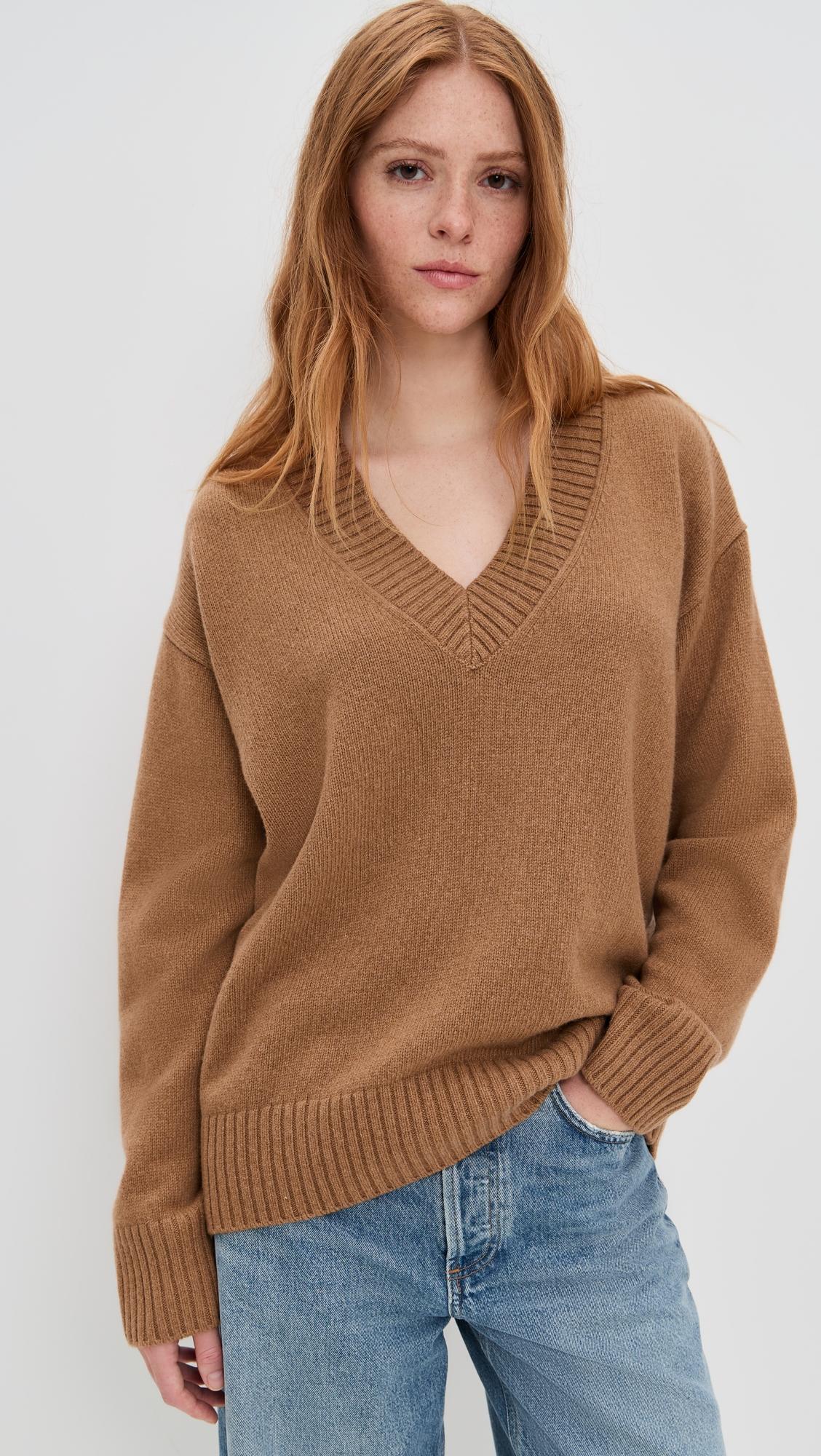 Jadey Cashmere Oversized V-Neck Sweater by REFORMATION