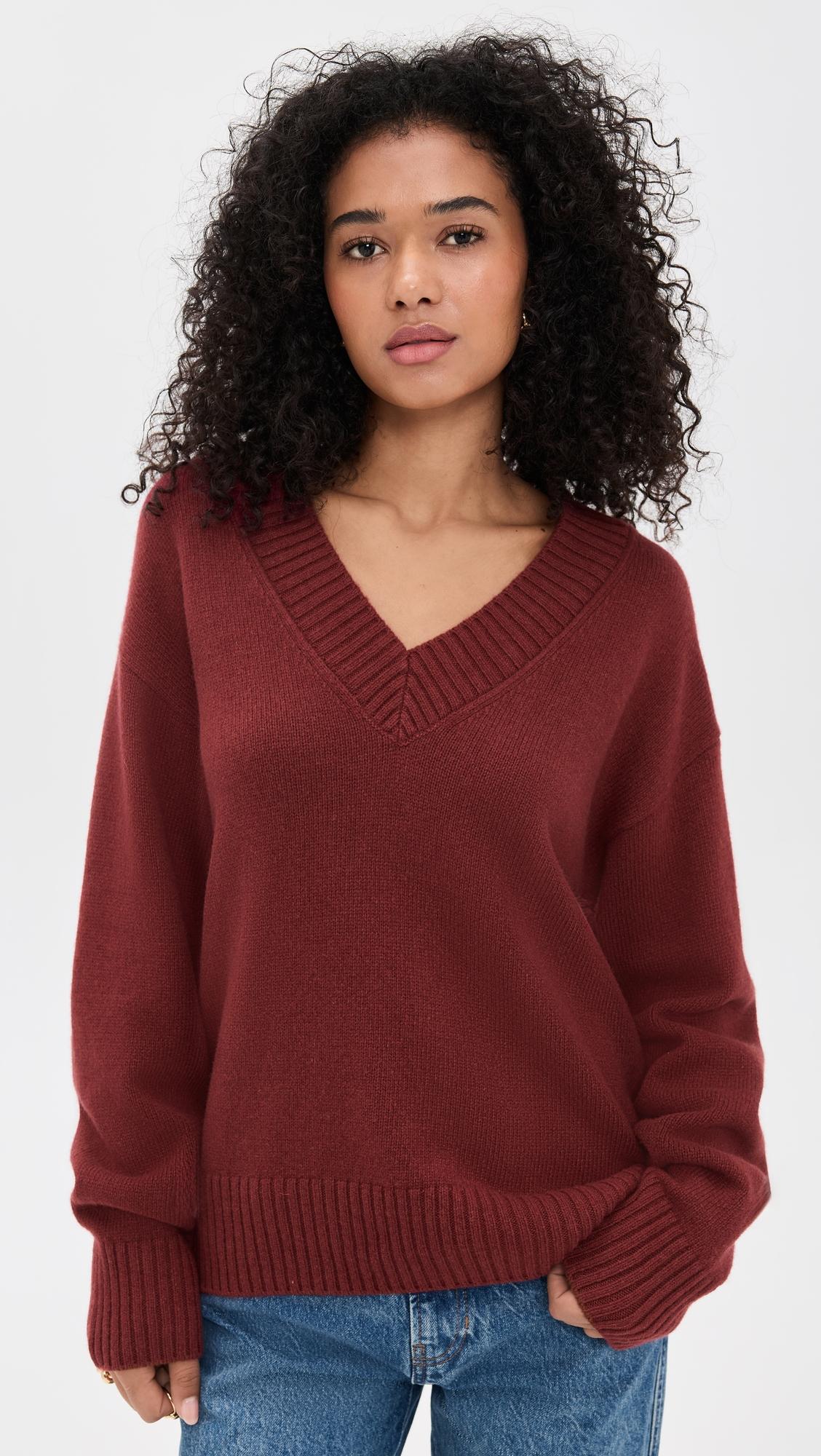 Jadey Cashmere Oversized V-Neck Sweater by REFORMATION