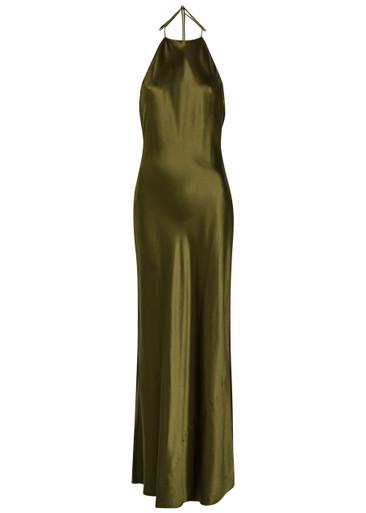 Jeany halterneck silk maxi dress by REFORMATION