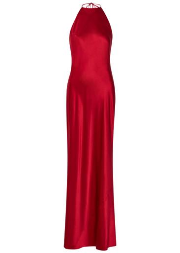 Jeany halterneck silk maxi dress by REFORMATION