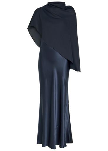 Lilibeth cape-effect silk midi dress by REFORMATION