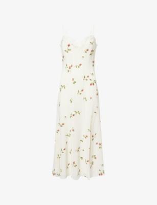 Lucine Floral Woven Midi Dress by REFORMATION