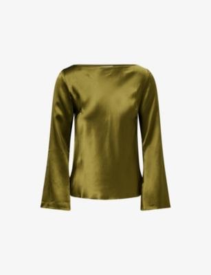 Marlow Boat-Neck Silk Top by REFORMATION