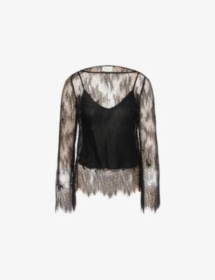 Marlow Sheer Lace Cropped Top by REFORMATION