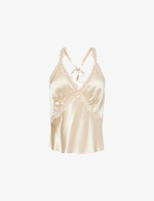 Monica Lace-Trim Silk Top by REFORMATION