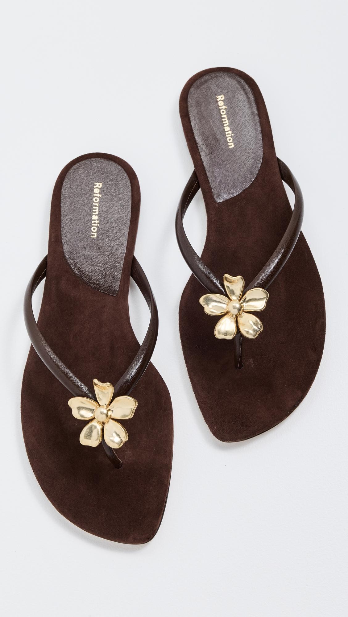 Onyx Thong Sandals by REFORMATION