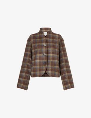 Owen Collarless Woven Jacket by REFORMATION