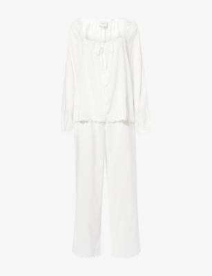 Paloma Ruffled Cotton Blend Pyjama Set by REFORMATION