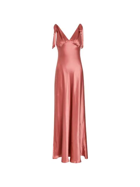 Pernille tie-shoulder satin-finish maxi dress by REFORMATION