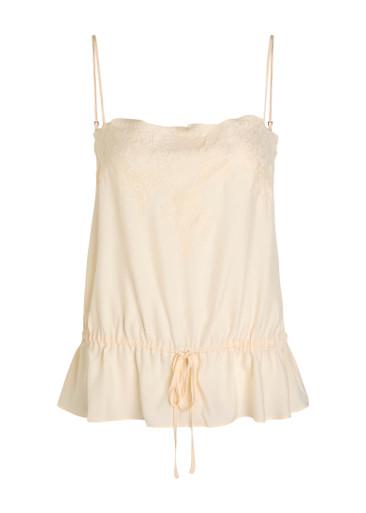 Silvia lace-trimmed silk top by REFORMATION