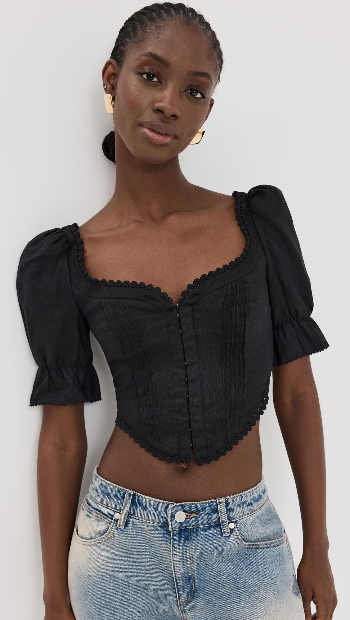 Simmie Linen Top by REFORMATION