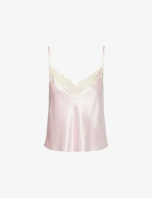 Teddy Lace-Trim Silk Top by REFORMATION