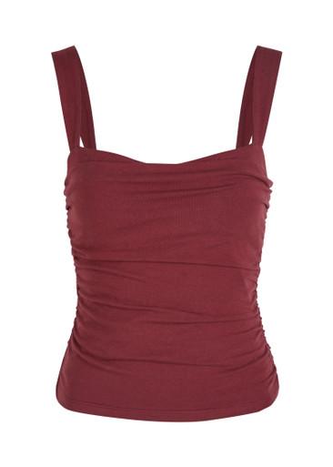 Trish ruched stretch-cotton top by REFORMATION