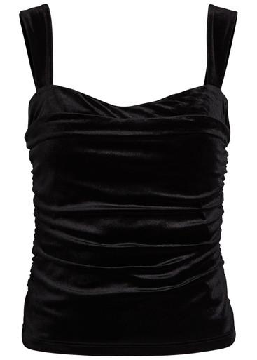 Trish ruched velour top by REFORMATION
