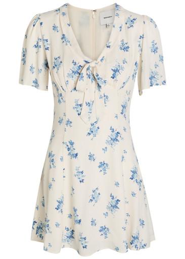 Tyra floral-print crepe mini dress by REFORMATION