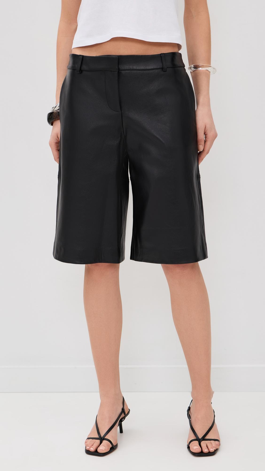 Veda Gisele Leather Low Rise Bermuda Shorts by REFORMATION