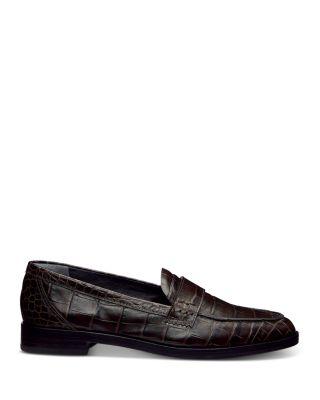 Women's Kaylee Croc Embossed Leather Loafers by REFORMATION