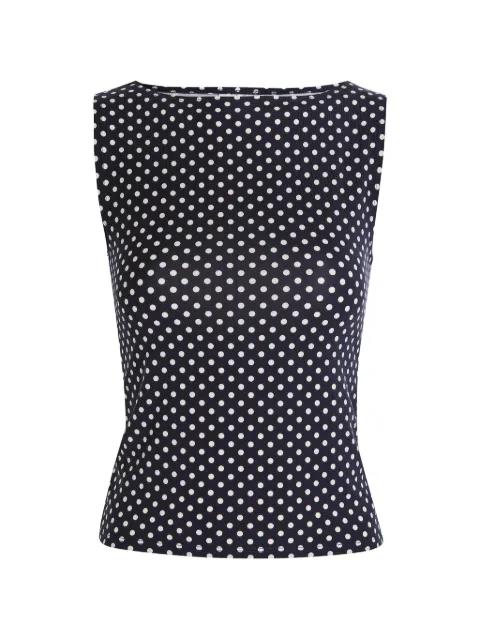 dusk knitted polka-dot top by REFORMATION