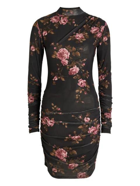 floral-pattern ruched dress by REFORMATION