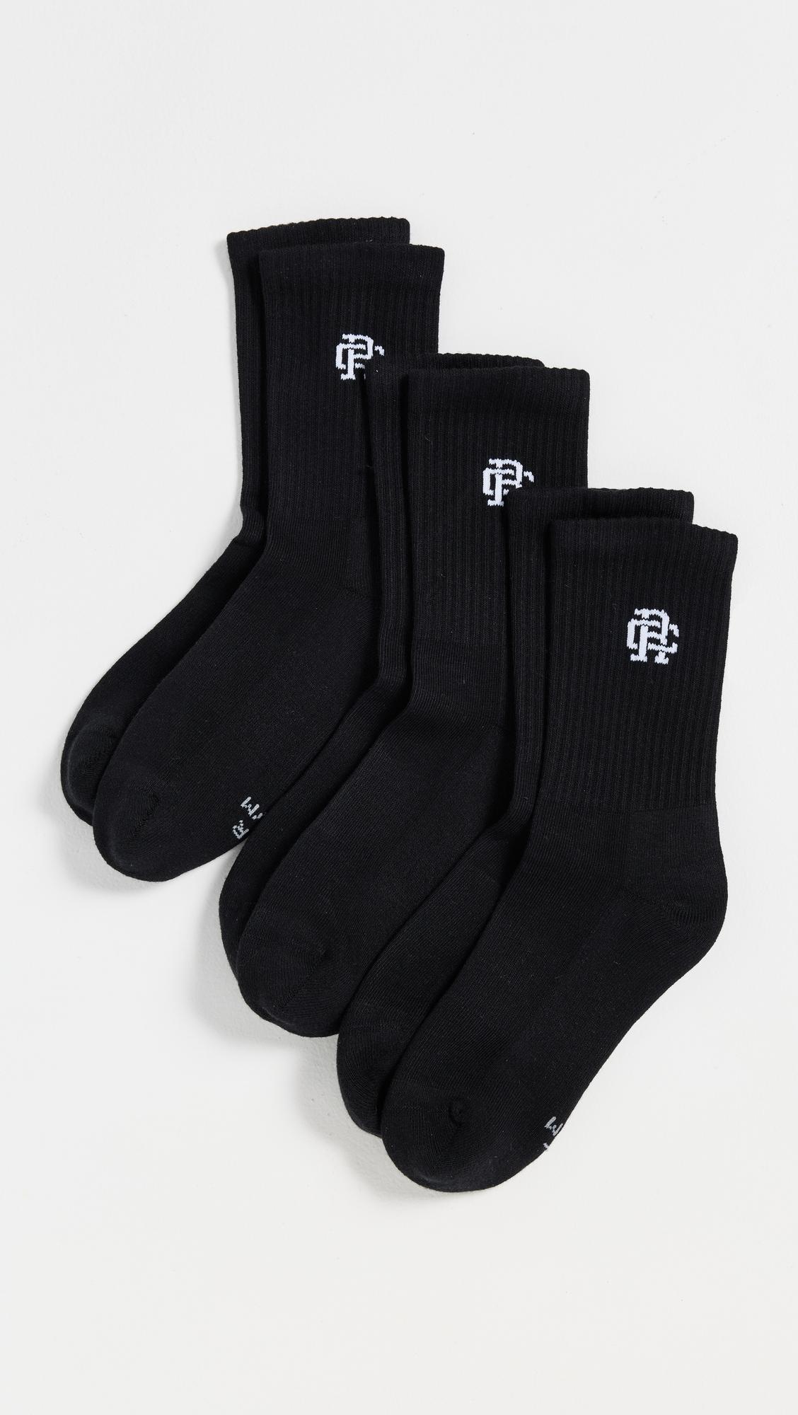 3 Pack Classic Mid Crew Socks by REIGNING CHAMP