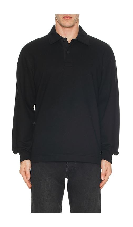 Reigning Champ Midweight Terry Rugby Sweater in Black by REIGNING CHAMP